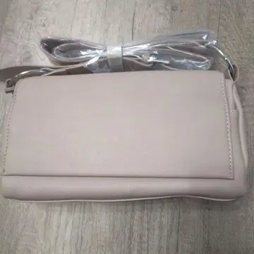 베이지 합성 피혁 숄더백