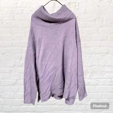 12279 LEPSIM 렙심 터틀넥 니트 스웨터 구제 의류 보라색