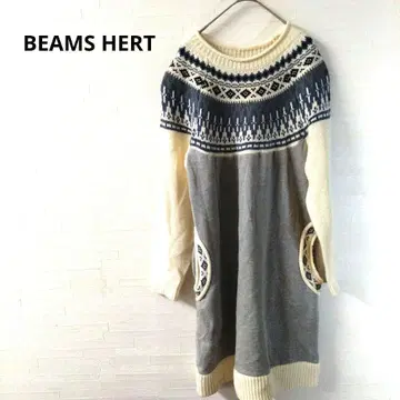빔즈하트 긴팔 튜닉 노르딕 무늬 두꺼운 원단 따뜻한 F
