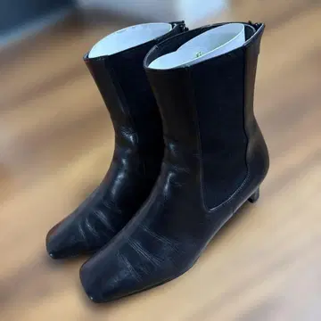 23구 블랙 사이드 고어 부츠 가죽