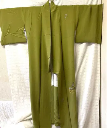 순수 실크 호몬기 가족사진 꾀꼬리색 녹색 무지