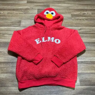 USJ 유니버셜 세서미 스트릿 엘모 복슬복슬 후드티 L 사이즈