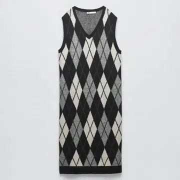 ZARA 아가일 니트 원피스