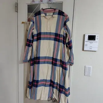 BEAMS BOY 체크 무늬 셔츠 원피스 긴팔