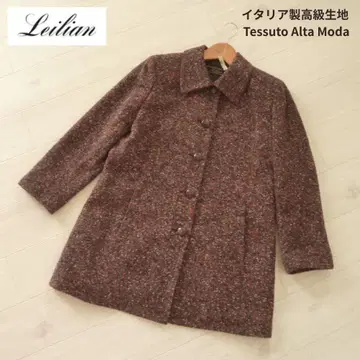 고급 레리안 Leilian 이탈리아제 원단 하프 코트 울 일본제 9