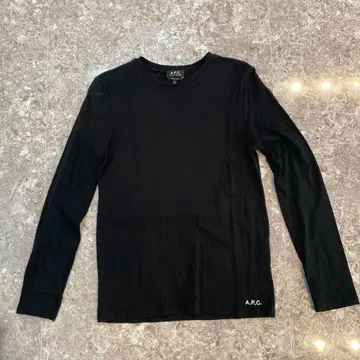 A.P.C. 블랙 긴팔 티셔츠 XS BAMBAM 백프린트