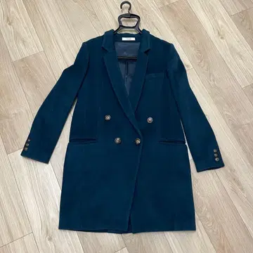 Candela 다크 그린 더블 브레스트 코트 체스터 코트 38