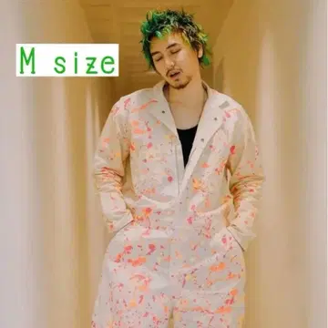 후지이 카제 아시아 투어 의상풍 작업복 M 사이즈 스플래터 페인트 화이트