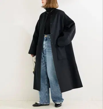 S120 블렌드 리버서블 코트 블랙