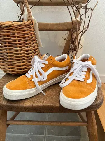 오렌지 스웨이드 스니커즈 반스 Vans