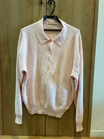 SHENERY 핑크 폴로 니트 스웨터 시너리 폴로 스웨터