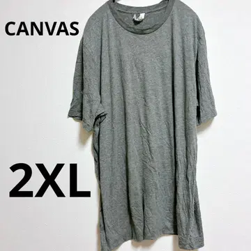 CANVAS 그레이 [ 2XL ] 반팔 티셔츠 남성용 여성용