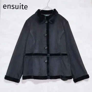 [앙슈테트] 페이크 무스탕 자켓 보아 안감 블랙