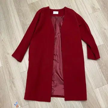 BEAUTY&YOUTH 빨간색 노카라 코트 자켓