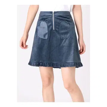 merry jenny 하트 벨로아 체크 미니 스커트 네이비