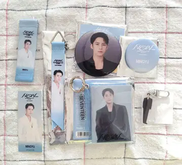 SEVENTEEN NEW_ 민규 캔뱃지 파우치 아크링 키링 야바톤