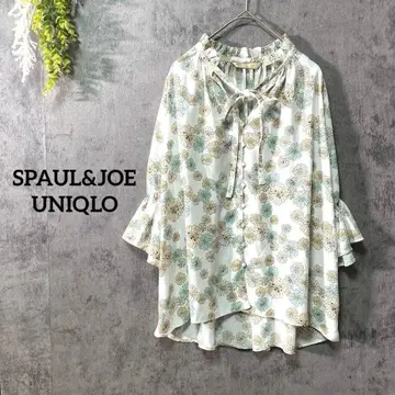 폴앤조 유니클로 콜라보 긴팔 블라우스 튜닉 꽃무늬 페미닌