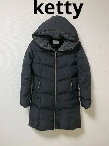 케티 ketty 후드 부착 블랙 롱 다운 코트