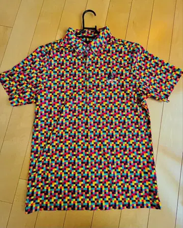 컬러풀 체크 무늬 골프 셔츠