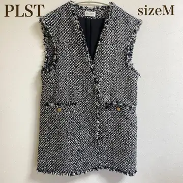 새상품급 PLST 플라스테 M 사이즈 트위드 미들 베스트