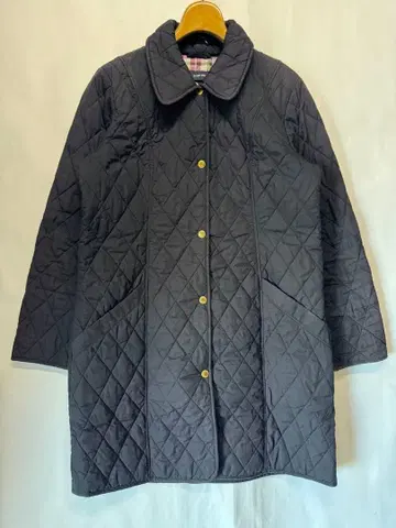 Lands' End 란즈엔드 퀼팅 코트 네이비 골드 버튼 L