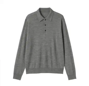 세탁 가능한 울 무인양품 그레이 하이 게이지 피케 셔츠 S 사이즈 신사