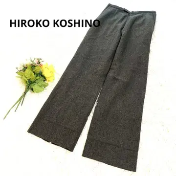 히로코코시노 [ M ] 울 팬츠 와이드 팬츠 오피스 캐주얼 스트레치