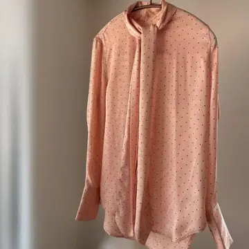 EQUIPMENT 핑크 도트 무늬 긴팔 셔츠