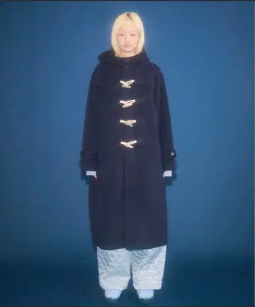 후드 부착 네이비 더플 코트 L 사이즈