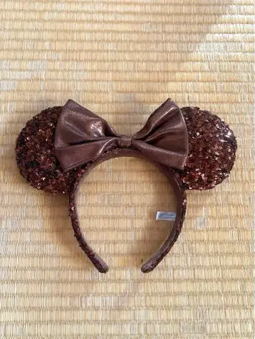 디즈니 머리띠 미니 스팽글 브라운