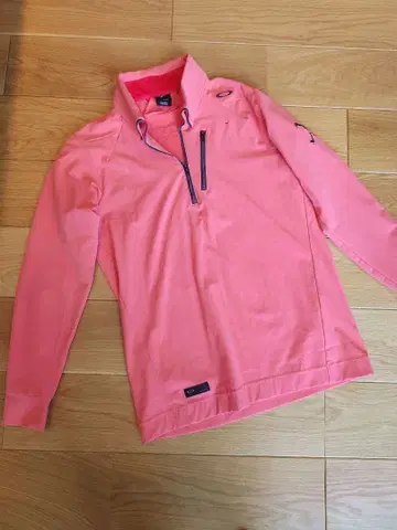 Oakley 살몬 핑크 하프 지퍼 긴팔 셔츠