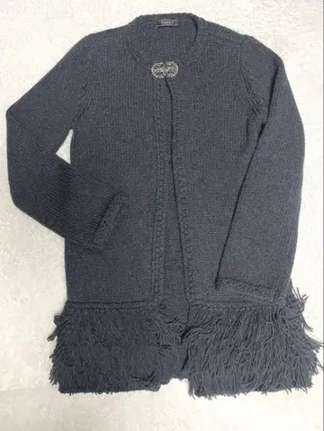 [새상품급] 폭시 프린지 코트 롱 니트 가디건 40