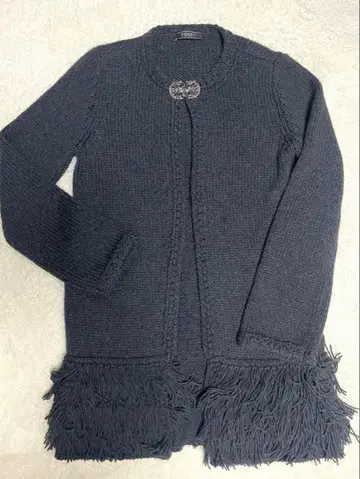 [새상품급] 폭시 프린지 코트 롱 니트 가디건 40