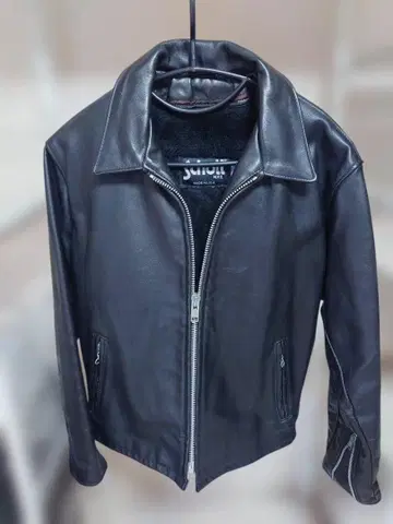 Schott 싱글 라이더 자켓 블랙 보아 부착