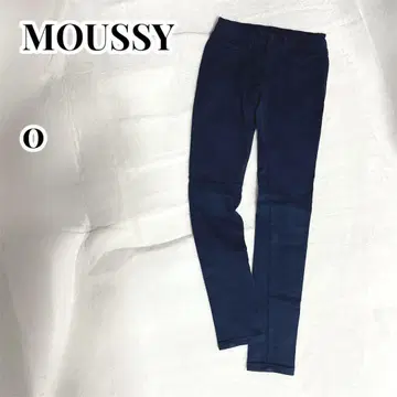 MOUSSY 스트레치 컬러 팬츠 스키니 얕은 밑위 네이비