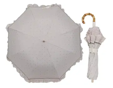 새상품 질스튜어트 프릴 차광 우천 겸용 접이식 양산 컴팩트 락폴드