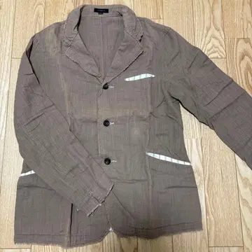 m.c.apache 브라운 버튼 달린 자켓 면 100%