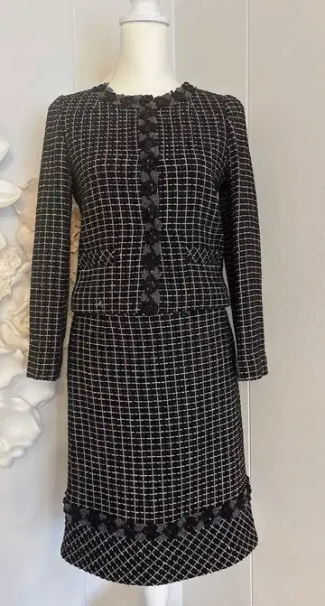 [새상품급] 밀라 쇤 블루 라벨 트위드 셋업 수트 40 L