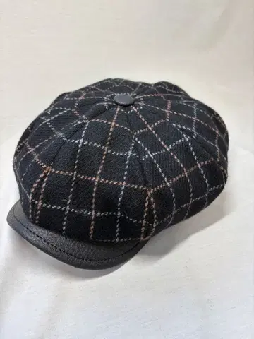 Pepe 타터솔 블랙 체크 & 인조 가죽 헌팅 캡