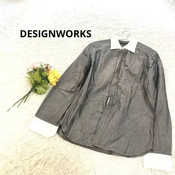 디자인웍스*아바하우스 [ L ] 상의 셔츠 2톤 코튼 린넨