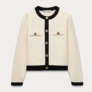 [ S 사이즈 ] ZARA 자라 골드 버튼 니트 가디건