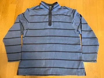 L.L.Bean 파랑 블랙 보더 하프 지퍼 맨투맨