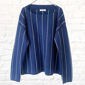 안도마이라 니트탑 드롭 숄더 스트라이프 울 혼방 모드 스타일