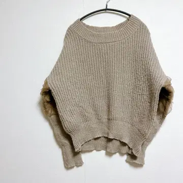 베이지 오버 사이즈 니트 [ M ] 프릴 스웨터