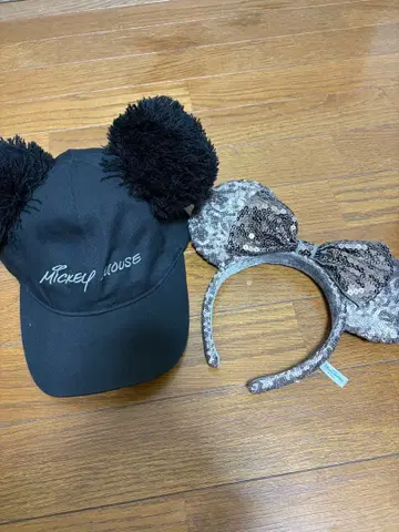 미키마우스 캡과 머리띠 세트