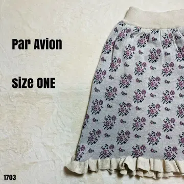 Par Avion 파라비온 꽃무늬 니트 스커트 그레이 ONE 1703