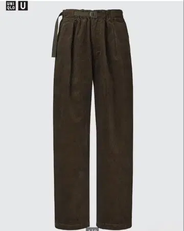 [UNIQLO 유니클로] 코듀로이 턱 와이드 팬츠 S 사이즈 브라운