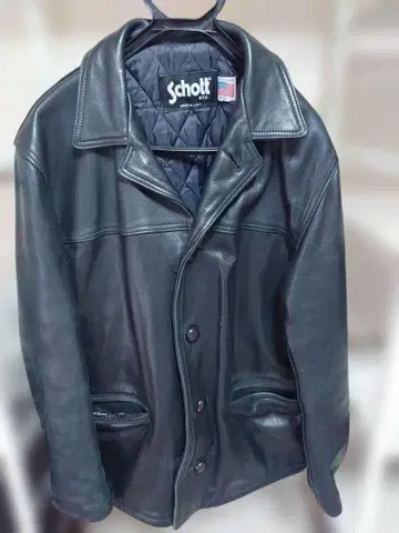 Schott 가죽 자켓 하프 코트 사이즈 40 블랙