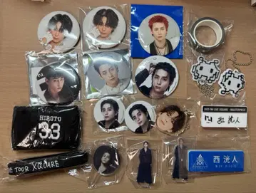 INI 니시 히로토 캡슐 토이 캔뱃지 아크릴 스탠드 아크릴 키링 세트