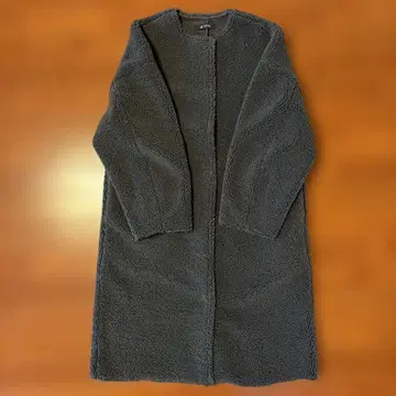 nano universe 다크 그레이 플리스 보아 코트